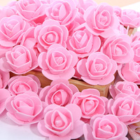 Têtes de roses artificielles en mousse de 3,5 cm, fleurs artificielles en mousse pour ours en roses, cadeau de la Saint-Valentin, décorations florales pour mariage et fête