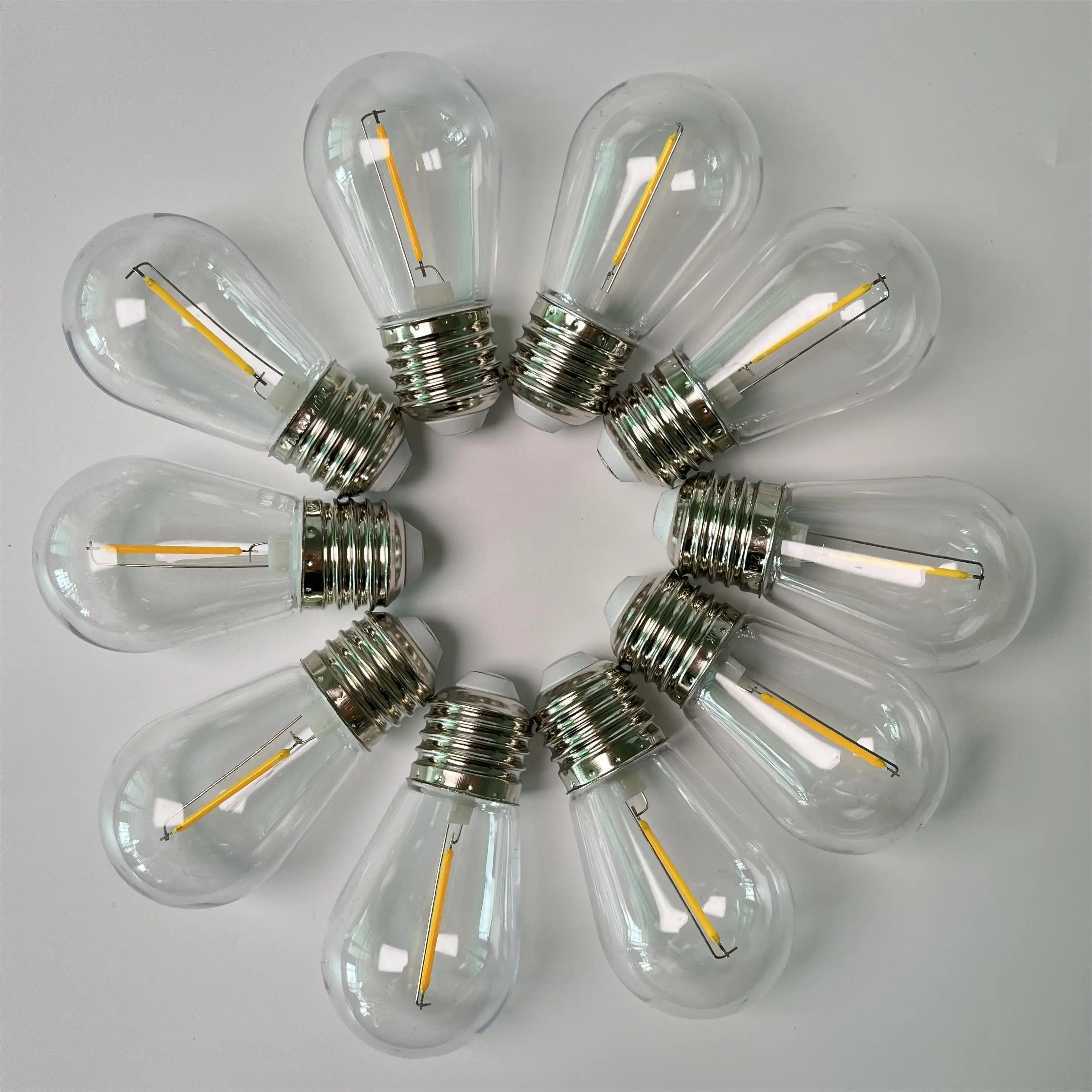 Hot Sales S14 G45 Outdoor String Light Bulb 1W 2W E26 E27 Low Voltage DC3V 12V 24V Led Filament bulb