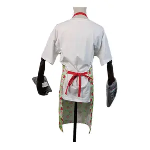 Custom Printing Sleeveless Waterproof Polyester Apron For Household Cleaning Kitchen Chef Washable Barbers