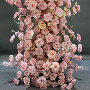 Composizione Floreale in Plastica e Seta per Matrimoni, Arco a Corno, Decorazione Floreale Rosa per Vetrine, Striscia di Fiori per Esterni, <span class=keywords><strong>Rose</strong></span> Artificiali - Product Image 4
