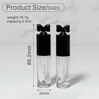 Tube de brillant à lèvres vide en plastique de 2.5ml en gros avec bouchon à nœud de brosse Conteneur de liquide Bouteille de brillant à lèvres de marque privée