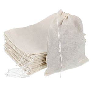 Sacs filtrants en gaze de coton pur multi-usages pour bain, épices, marinades, assaisonnements, herbes médicinales, soupes, passoire à poisson, thé, qualité alimentaire, naturel - Product Image 5