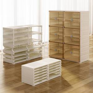 <span class=keywords><strong>Bas</strong></span> prix en plastique moderne épaissi pliable clair conteneur de stockage boîtes d'emballage meubles de salon - Product Image 5