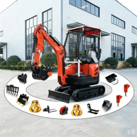Mini-excavatrice sur chenilles diesel certifiée EPA/CE avec accessoires, 1,5 à 3,5 tonnes, multifonctionnelle, livraison gratuite