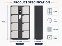 Casier de rangement intelligent à 8 portes avec serrure électronique et serrure à clé, armoire de rangement en libre-service assemblée pour bureau, école, hôtel, salle de sport