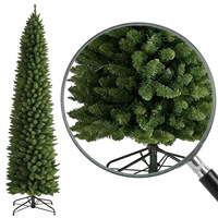Harga Pabrik Pohon Natal Artifisial PVC Slim Pencil 5-7ft Berlapis Salju Ramah Lingkungan Berkualitas Tinggi Gaya Pastoral untuk Liburan