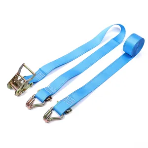 Tie Heavy Duty 2-Inch 4400LBS Logistics Lashing Strap E-Track Ratchet Double J Hook Spring E-Fitting 4400LBS Logistics Strap Tie