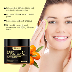 HOYGI Venta caliente tono de piel brillante suave hidratante limpieza Facial hidratante vitamina C brillo almohadillas de algodón - Product Image 2