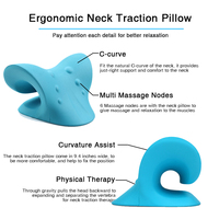 Oreiller de massage portable, dispositif de traction cervicale avec 6 points de massage, soutien du cou et relaxant pour les épaules, matériau en éponge PU