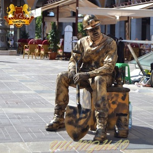 Statua <span class=keywords><strong>in</strong></span> <span class=keywords><strong>Bronzo</strong></span> Personalizzata a Grandezza Naturale, Scultura da Giardino di Figura Seduta, Vendita Calda - Product Image 6