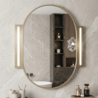 Miroir de salle de bain LED en acier inoxydable, rétroéclairé, avec cadre, pour hôtel, spa, anti-buée, moderne, mural, décoratif