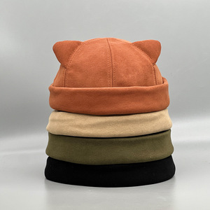 Sombrero de melón con orejas de gato para <span class=keywords><strong>mujer</strong></span> Otoño e invierno Nueva <span class=keywords><strong>gorra</strong></span> y sombrero informal dulce y lindo para estudiantes - Product Image 2