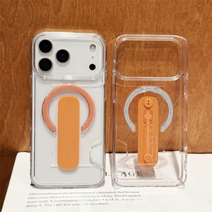 Hand Strap Clear <b>PC</b> Shockproof Phone Case <b>for</b> iPhone 17 Pro Max 16 15 14 With <b>Card</b> Slot <b>Wireless</b> Magnetic Charging Cover - Product Image 5