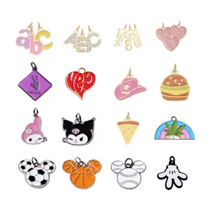 Custom Pendant Flower Charms Hard Enamel Logo Diy Tags Jewelry Accessories For Necklace Making