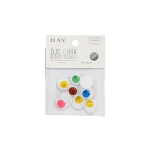 ILAN Occhi Adesivi Colorati 18mm Per Progetti Creativi 10pz Circa - Product Image 1