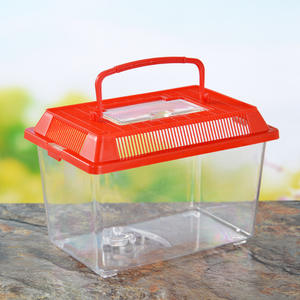 Grote, middelgrote, kleine, rechthoekige, handzame, transparante plastic transportbox voor schildpadden, goudvissen en reptielen - Product Image 1