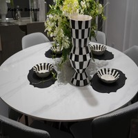 Ensemble de table à manger ronde de haute qualité avec 6 chaises en acrylique pour la maison, l'hôtel ou le bureau