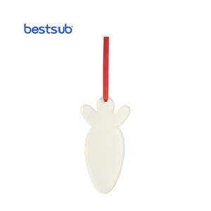 Bestsub Acrylic thăng hoa khoảng trống Trắng Phục sinh Thỏ sang trọng thỏ Thỏ trứng cà rốt trang trí với chuỗi Màu Đỏ - Product Image 2