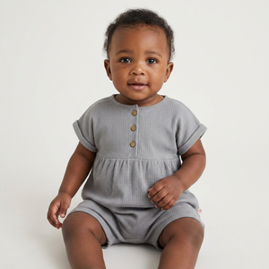 Tirupur Organic Cotton 2020 Summer Collection Organic Cotton Baby Romper Babies Jumpsuits Organic Bamboo Cotton Romper India - Product Image 1