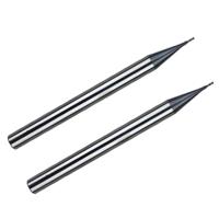Fraise à double dent en carbure de tungstène de précision, diamètre 0,1-3,0 mm, dureté 55HRC, pour gravure de circuits imprimés et fraisage CNC, OEM YMD MEM-02F