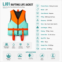 Chaleco Salvavidas para Rafting en Aguas Bravas 120-150N, PFD de Neopreno con Espuma de Celda Cerrada NBR para Kayak y Rescate Acuático