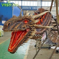 Tête de Dragon Animée Réaliste Réaliste Tête de Dragon Western Animatronic pour Halloween Game Show Décoration en Silicone