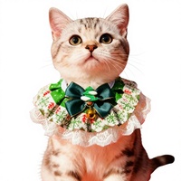 Nouveau Collier de Noël en Dentelle pour Animaux de Compagnie, Décoration Mignonne en Peluche, Écharpe Réglable pour Chiens et Chats de Petite Taille