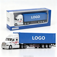 Modelo de Camión Contenedor de Metal Fundido a Presión a Escala 1:48 con Logotipo Personalizado, Remolque de Aleación para Regalo Promocional Empresarial, Venta al por Mayor, OEM, ODM