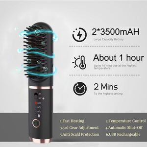 2024 nuevo peine de hierro inalámbrico portátil queratina cepillo alisador de barba iónico eléctrico para hombres y mujeres - Product Image 6