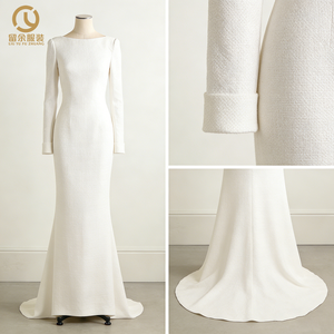 Elegante abito <span class=keywords><strong>con</strong></span> <span class=keywords><strong>spacco</strong></span> posteriore in raso <span class=keywords><strong>bianco</strong></span>-abito da sera Sexy da donna <span class=keywords><strong>con</strong></span> scollo a V per festa di nozze - Product Image 4