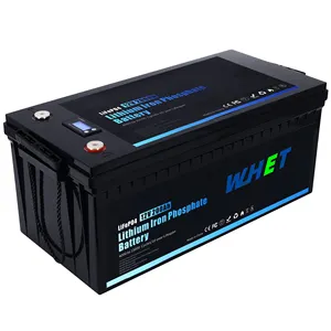 WHET บ้านเก็บพลังงาน 12v 24v แบตเตอรี่ลิเธียมไอออน Bms Lifepo4 100ah 200ah 300ah Marine พลังงานแสงอาทิตย์รถกอล์ฟแบตเตอรี่