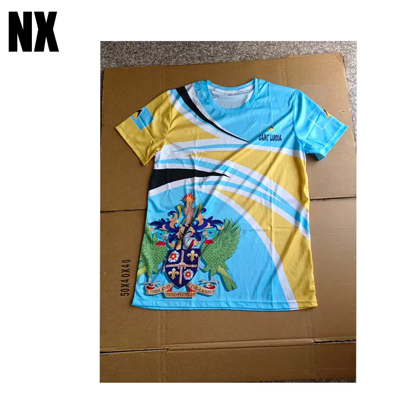 Goed Ervaren Nuoxin Op Maat Gemaakte Individuele Verpakking Van Hoge Kwaliteit Saint Lucia T-Shirt Zeefdruk Met Unisex