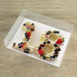 Boîte d'emballage pour <span class=keywords><strong>gâteau</strong></span> en plastique transparent rectangulaire de luxe, vente chaude, boîte à <span class=keywords><strong>gâteau</strong></span> <span class=keywords><strong>transparente</strong></span> pour le <span class=keywords><strong>transport</strong></span>, alphabet - Product Image 2