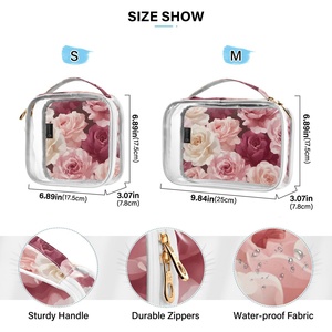 Hawaii Custom Puakenikeni LeiVintagePink Red Rose Women's 2-piece Transparent <b>Makeup</b> <b>Storage</b> Bag Travel Toiletry Bag - Product Image 4