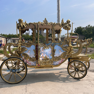 Chariot de Mariage Personnalisé Sculpté, Calèche Royale à Quatre Roues, Chariot de Visite Extérieur Spécial, Transport Élégant à Chevaux - Product Image 5