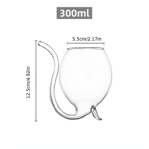 Verre à boire avec paille, Verre à vin en forme de vampire, Bouteille en verre 300ml, Verre à vin rouge 10 OZ avec paille intégrée - Product Image 5