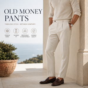 Pantalones de Vestir Personalizados Estilo Old Money para Hombre, Plisados, Corte Entallado, Ligeros, Mezcla de Lino, para Negocios, Casual, Vacaciones - Product Image 1