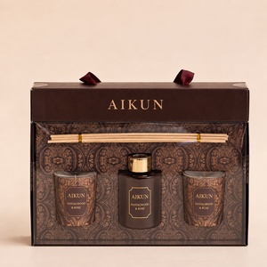 Aikun - Juego de Difusores de Aroma con Vela de 100 ml, en Caja de Vidrio Redonda con Logotipo, Aroma Personalizado, Larga Duración, Bajo MOQ, Respuesta Rápida para Marcas - Product Image 1