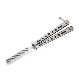 Peigne à cheveux pliable automatique en acier inoxydable portable, peigne à cheveux pliable à ressort, outils de <span class=keywords><strong>coiffure</strong></span> - Product Image 1