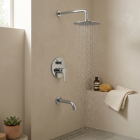Ensemble de robinets de douche à main en laiton, douche de pluie, montage mural dissimulé, salle de bains, ensemble mélangeur