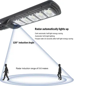 Lampadaire extérieur étanche Ip65 50w 100w 150w 200w 250w 300w tout en un réverbère solaire à LED