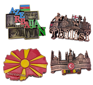 AZERBAÏDJAN BAKOU, Tbilissi, MACÉDOINE, Istanbul aimant de réfrigérateur <span class=keywords><strong>en</strong></span> métal créatif - Product Image 2