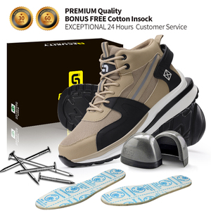 Mikrofiber üst fonksiyonel ile GUYISA anti-delinme güvenlik ayakkabıları iş çizmeleri çelik taban PU taban ile yeni stil - Product Image 4