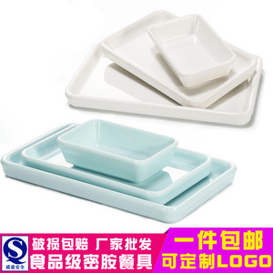 Serving Trays <b>Set</b> <b>Square</b> Melamine Dishware Light Blue For Restaurant Hotel Use Unbreakable Food Safe - Product Image 5