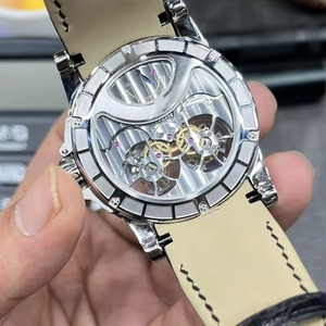 Montre mécanique manuelle pour homme de qualité supérieure, double tourbillon, étanche, cadran noir, luminescent, squelette de haute précision - Product Image 2