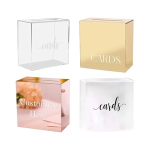 New Design Personalized Acrylic Wish <b>Card</b> <b>Box</b> for Precious Wedding Moments for Wedding Party - Product Image 5