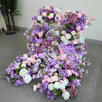 Vente en gros d'arrangements floraux en soie violette, rose et blanche, centre de table de mariage et décoration, fleurs artificielles