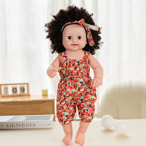 Realistic Style Cute <b>Custom</b> Made High Quality 50Cm Reborn <b>Doll</b> Curly Hair Black Skin Vinyl Companion Toy for Birthday Gift - Product Image 6