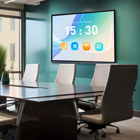 Tableau interactif intelligent 120 Hz 4K 98 pouces, panneaux plats interactifs pour l'enseignement, tableau blanc intelligent avec Bluetooth et WiFi 6