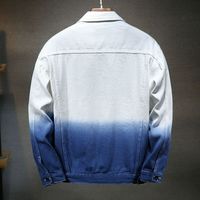 Streetwear avec logo personnalisé OEM, manteau en jean délavé d'extérieur dégradé de printemps imprimé tie dye de grande taille, veste en jean pour hommes